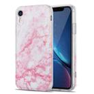 TPU Glossy Marble Pattern IMD Protective Case For iPhone XR(Light Pink) - 1