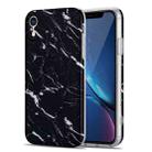 TPU Glossy Marble Pattern IMD Protective Case For iPhone XR(Black) - 1