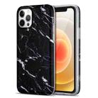 For iPhone 12 mini TPU Glossy Marble Pattern IMD Protective Case (Black) - 1