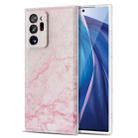 For Samsung Galaxy Note20 Ultra TPU Glossy Marble Pattern IMD Protective Case(Light Pink) - 1