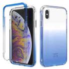 For iPhone X / XS Shockproof  High Transparency Two-color Gradual Change PC+TPU Candy Colors Protective Case(Blue) - 1