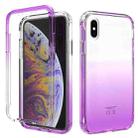 For iPhone X / XS Shockproof  High Transparency Two-color Gradual Change PC+TPU Candy Colors Protective Case(Purple) - 1