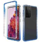 For Samsung Galaxy S21 Ultra 5G Shockproof  High Transparency Two-color Gradual Change PC+TPU Candy Colors Protective Case(Blue) - 1