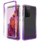 For Samsung Galaxy S21 Ultra 5G Shockproof  High Transparency Two-color Gradual Change PC+TPU Candy Colors Protective Case(Purple) - 1