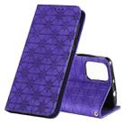 For Motorola Moto G9 Plus Lucky Flowers Embossing Pattern Magnetic Horizontal Flip Leather Case with Holder & Card Slots(Purple) - 1