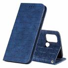 For OPPO A53 / A53s / A32 / A33 Lucky Flowers Embossing Pattern Magnetic Horizontal Flip Leather Case with Holder & Card Slots(Dark Blue) - 1