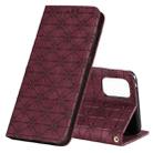 For OPPO Realme 7 Pro Lucky Flowers Embossing Pattern Magnetic Horizontal Flip Leather Case with Holder & Card Slots(Wine Red) - 1