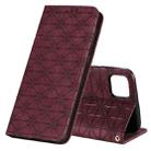 For OPPO Realme C11 Lucky Flowers Embossing Pattern Magnetic Horizontal Flip Leather Case with Holder & Card Slots(Wine Red) - 1