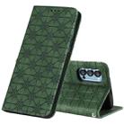 For OPPO Reno4 Pro 5G Lucky Flowers Embossing Pattern Magnetic Horizontal Flip Leather Case with Holder & Card Slots(Dark Green) - 1