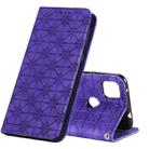 For Google Pixel 4a Lucky Flowers Embossing Pattern Magnetic Horizontal Flip Leather Case with Holder & Card Slots(Purple) - 1