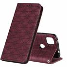 For Google Pixel 4a Lucky Flowers Embossing Pattern Magnetic Horizontal Flip Leather Case with Holder & Card Slots(Wine Red) - 1