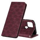 For Google Pixel 5 Lucky Flowers Embossing Pattern Magnetic Horizontal Flip Leather Case with Holder & Card Slots(Wine Red) - 1