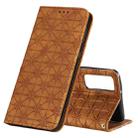 For Huawei P smart 2021 / Y7A Lucky Flowers Embossing Pattern Magnetic Horizontal Flip Leather Case with Holder & Card Slots(Yellow Brown) - 1