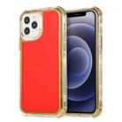 For iPhone 11 3 in 1 Dreamland Electroplating Solid Color TPU + Transparent Border Protective Case (Red) - 1