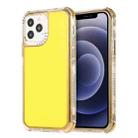 For iPhone 11 3 in 1 Dreamland Electroplating Solid Color TPU + Transparent Border Protective Case (Yellow) - 1