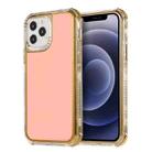 For iPhone 11 3 in 1 Dreamland Electroplating Solid Color TPU + Transparent Border Protective Case (Pink) - 1