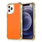 For iPhone 11 Pro Max 3 in 1 Dreamland Electroplating Solid Color TPU + Transparent Border Protective Case (Orange) - 1