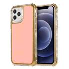 For iPhone 11 Pro Max 3 in 1 Dreamland Electroplating Solid Color TPU + Transparent Border Protective Case (Pink) - 1