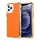 For iPhone 12 mini 3 in 1 Dreamland Electroplating Solid Color TPU + Transparent Border Protective Case (Orange) - 1