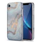 TPU Gilt Marble Pattern Protective Case For iPhone XR(Light Blue) - 1