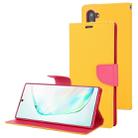 For Galaxy Note 10 MERCURY GOOSPERY FANCY DIARY Horizontal Flip Leather Case with Holder & Card Slots & Wallet(Yellow) - 1