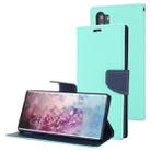 For Galaxy Note 10+ MERCURY GOOSPERY FANCY DIARY Horizontal Flip Leather Case with Holder & Card Slots & Wallet(Mint Green) - 1