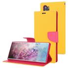For Galaxy Note 10+ MERCURY GOOSPERY FANCY DIARY Horizontal Flip Leather Case with Holder & Card Slots & Wallet(Yellow) - 1