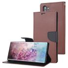 For Galaxy Note 10+ MERCURY GOOSPERY FANCY DIARY Horizontal Flip Leather Case with Holder & Card Slots & Wallet(Brown) - 1