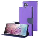 For Galaxy Note 10+ MERCURY GOOSPERY FANCY DIARY Horizontal Flip Leather Case with Holder & Card Slots & Wallet(Purple) - 1