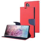 For Galaxy Note 10+ MERCURY GOOSPERY FANCY DIARY Horizontal Flip Leather Case with Holder & Card Slots & Wallet(Red) - 1