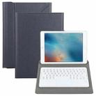 Universal Detachable Bluetooth Keyboard + Leather Tablet Case with Touchpad for iPad 9-10 inch, Specification:White Keyboard(Black) - 1