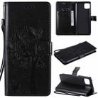 For Huawei Enjoy 20 5G Tree & Cat Pattern Pressed Printing Horizontal Flip PU Leather Case with Holder & Card Slots & Wallet & Lanyard(Black) - 1