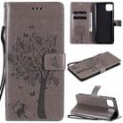 For Huawei Enjoy 20 5G Tree & Cat Pattern Pressed Printing Horizontal Flip PU Leather Case with Holder & Card Slots & Wallet & Lanyard(Grey) - 1