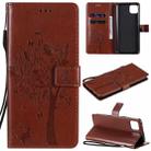 For Huawei Enjoy 20 5G Tree & Cat Pattern Pressed Printing Horizontal Flip PU Leather Case with Holder & Card Slots & Wallet & Lanyard(Brown) - 1