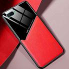 For OPPO K1 All-inclusive Leather + Organic Glass Protective Case with Metal Iron Sheet(Red) - 1