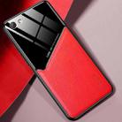 For OPPO R9s All-inclusive Leather + Organic Glass Protective Case with Metal Iron Sheet(Red) - 1