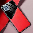 For OPPO Reno4 SE All-inclusive Leather + Organic Glass Protective Case with Metal Iron Sheet(Red) - 1