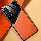 For OPPO Realme 7 All-inclusive Leather + Organic Glass Protective Case with Metal Iron Sheet(Yellow) - 1