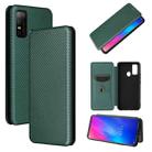 For DOOGEE N30 Carbon Fiber Texture Horizontal Flip TPU + PC + PU Leather Case with Card Slot(Green) - 1