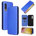 For Fujitsu Arrows NX9 F-52A Carbon Fiber Texture Horizontal Flip TPU + PC + PU Leather Case with Card Slot(Blue) - 1