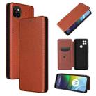 For Motorola Moto G9 Power Carbon Fiber Texture Horizontal Flip TPU + PC + PU Leather Case with Card Slot(Brown) - 1