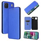 For LG K92 5G Carbon Fiber Texture Horizontal Flip TPU + PC + PU Leather Case with Card Slot(Blue) - 1