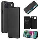 For LG K92 5G Carbon Fiber Texture Horizontal Flip TPU + PC + PU Leather Case with Card Slot(Black) - 1