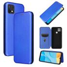 For OPPO A15 Carbon Fiber Texture Horizontal Flip TPU + PC + PU Leather Case with Card Slot(Blue) - 1