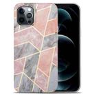 For iPhone 11 Pro Max Splicing Marble Pattern TPU Protective Case (Pink Grey) - 1