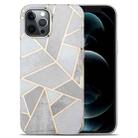 For iPhone 12 mini Splicing Marble Pattern TPU Protective Case (Grey White) - 1