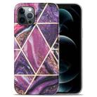 For iPhone 12 mini Splicing Marble Pattern TPU Protective Case (Purple) - 1