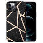 For iPhone 12 mini Splicing Marble Pattern TPU Protective Case (Black) - 1