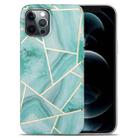 For iPhone 12 Pro Splicing Marble Pattern TPU Protective Case(Green) - 1