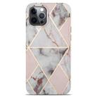 For iPhone 12 Pro Max Splicing Marble Pattern TPU Protective Case(Light Pink Grey) - 2